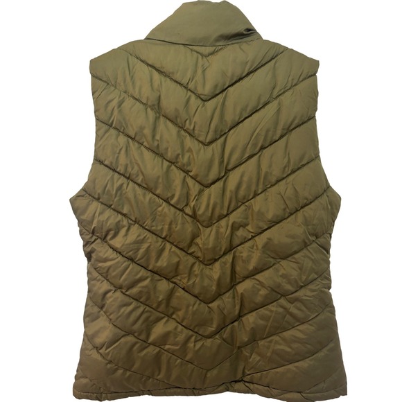 GAP Womens Vest Puffer Quilted Army Jacket Green Full Zip Collared Casual M - Picture 5 of 5